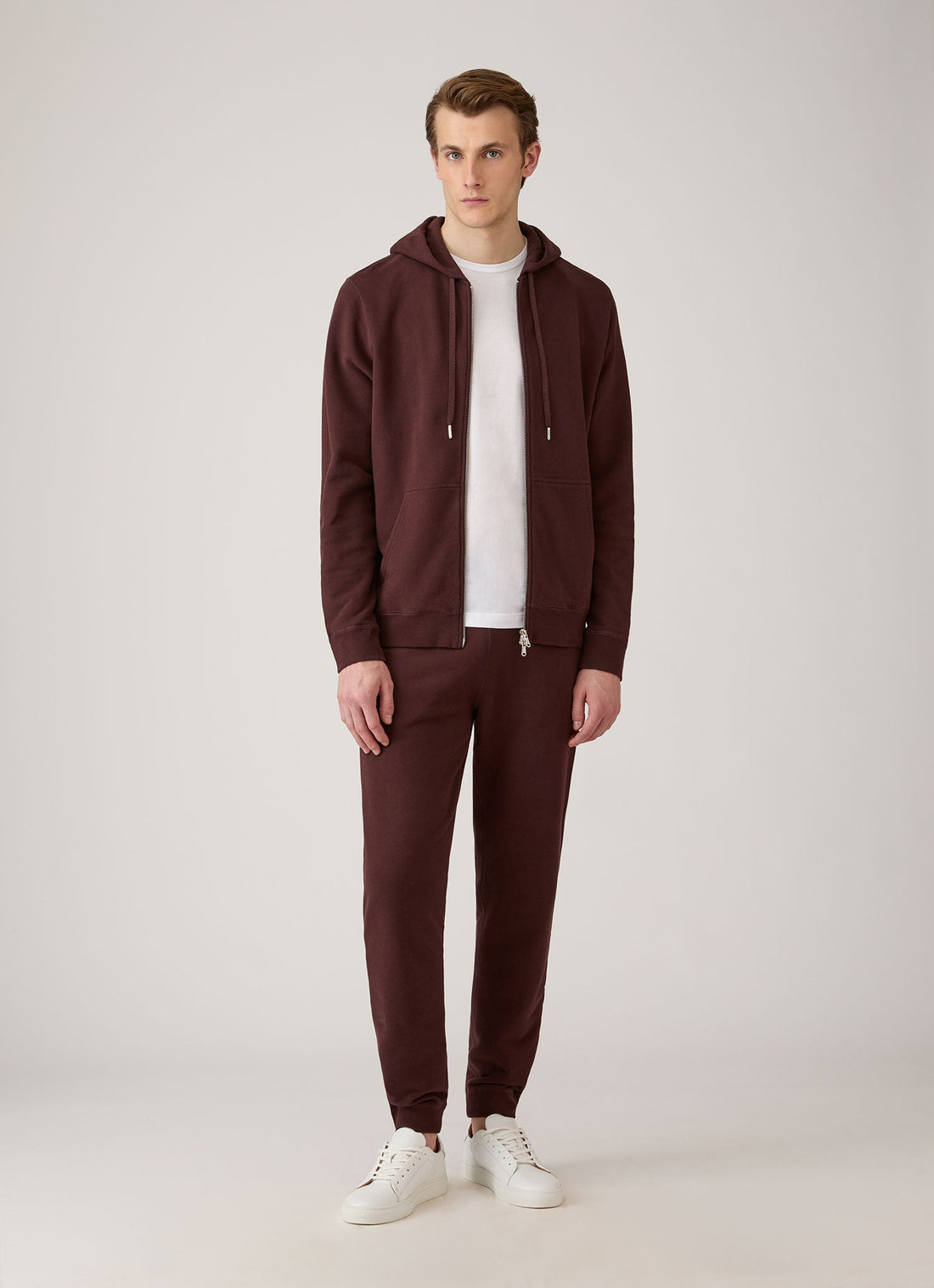 Sweat à capuche zippé loopback