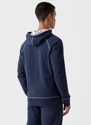 Men's Fleeceback Hoody in Navy Melange