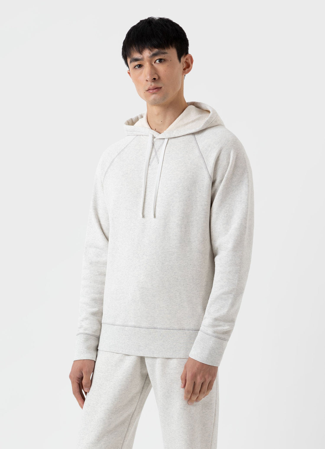 Men's Fleeceback Hoody in Archive White Melange