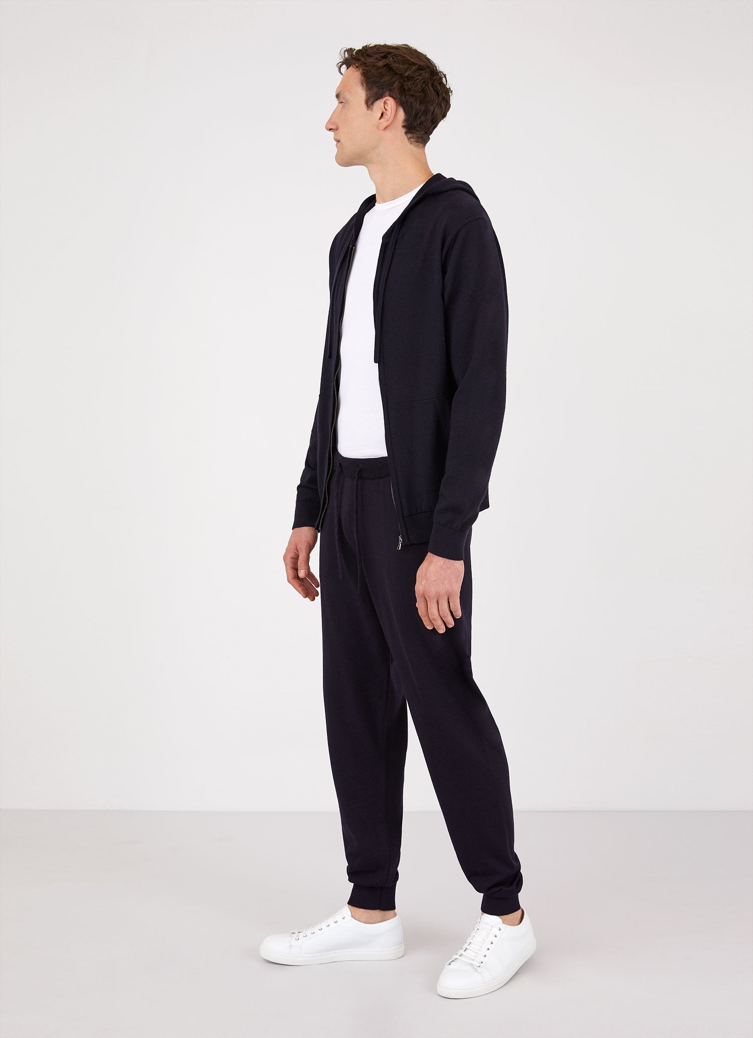 Men's Merino Zip Hoody in Navy