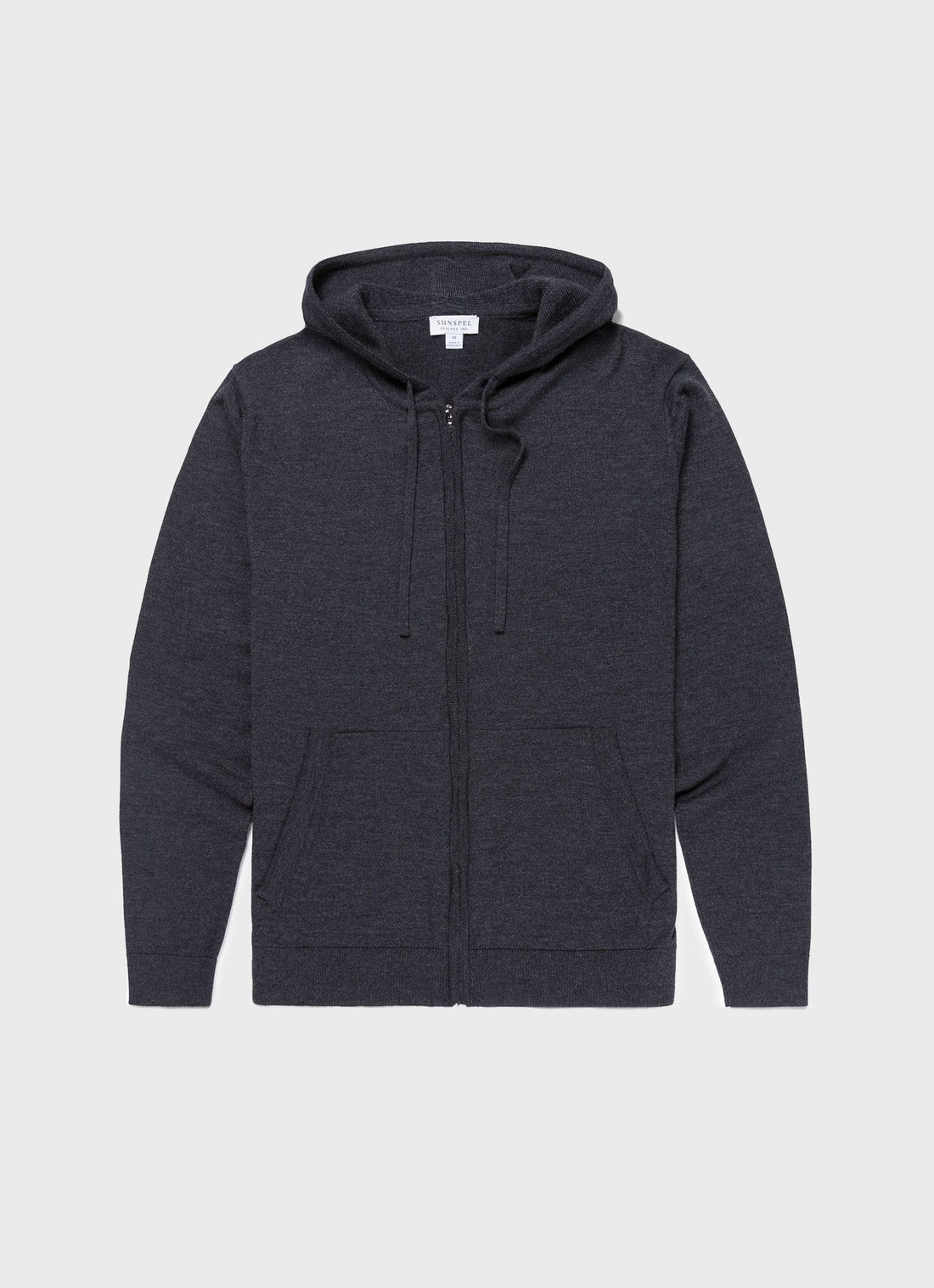 Men's Merino Zip Hoody in Charcoal Melange