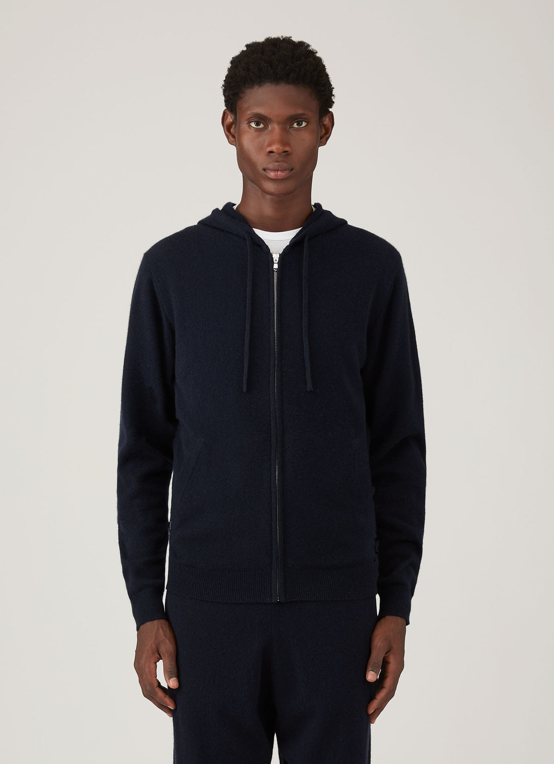 Men's Cashmere Hoodie in Navy