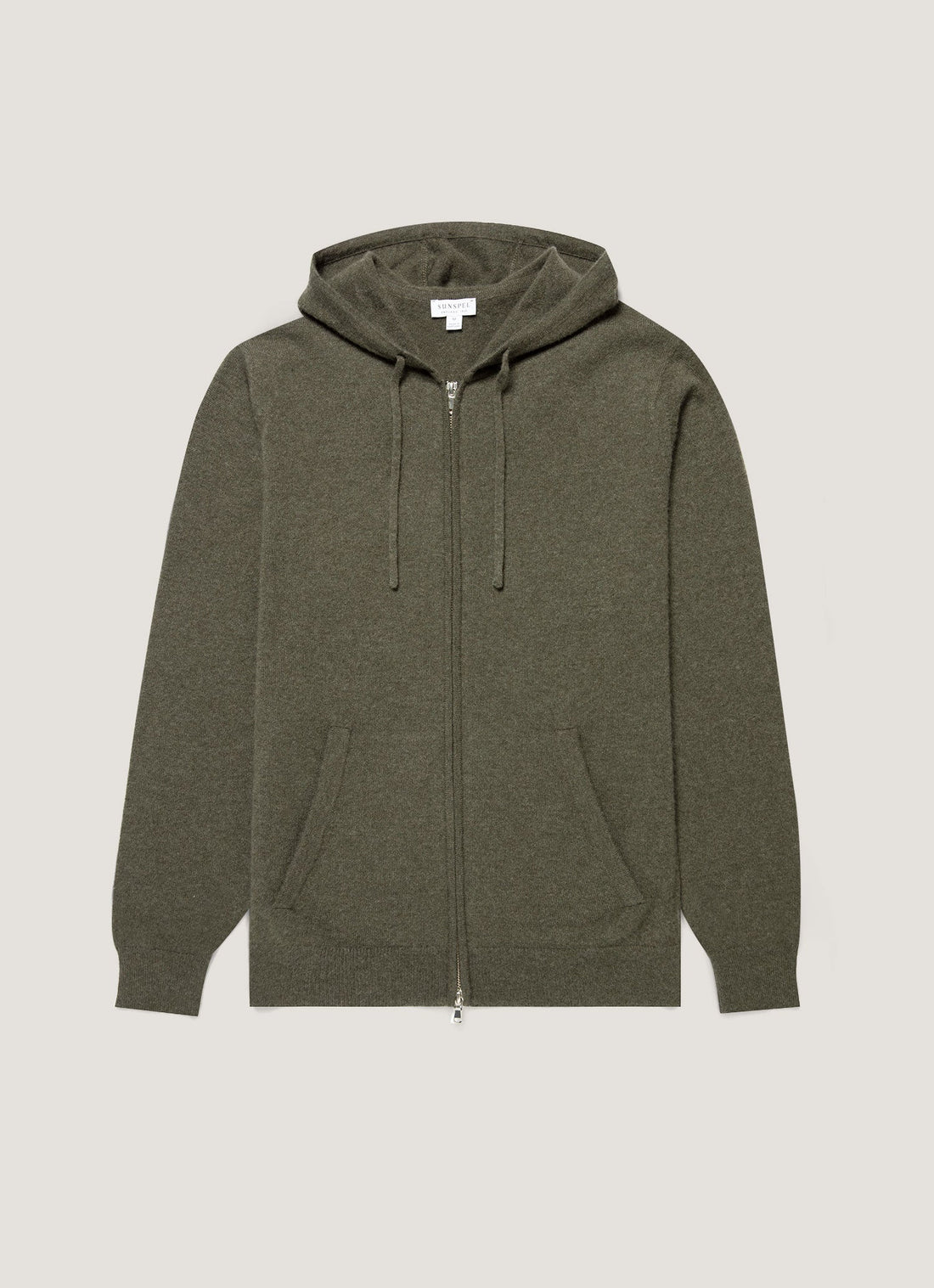 Sweat à capuche zippé en cachemire