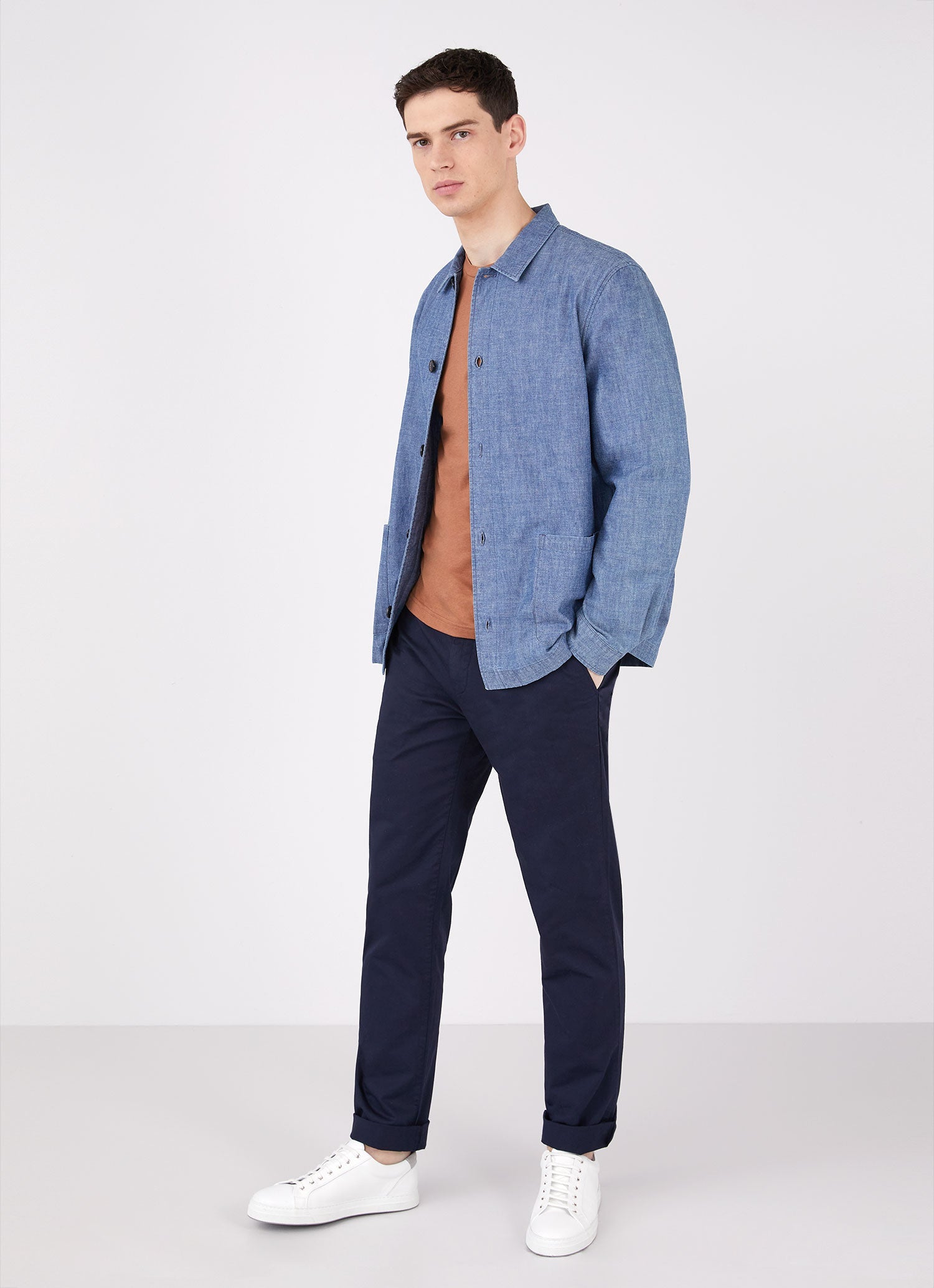 Men's Chambray Twin Pocket Jacket in Chambray