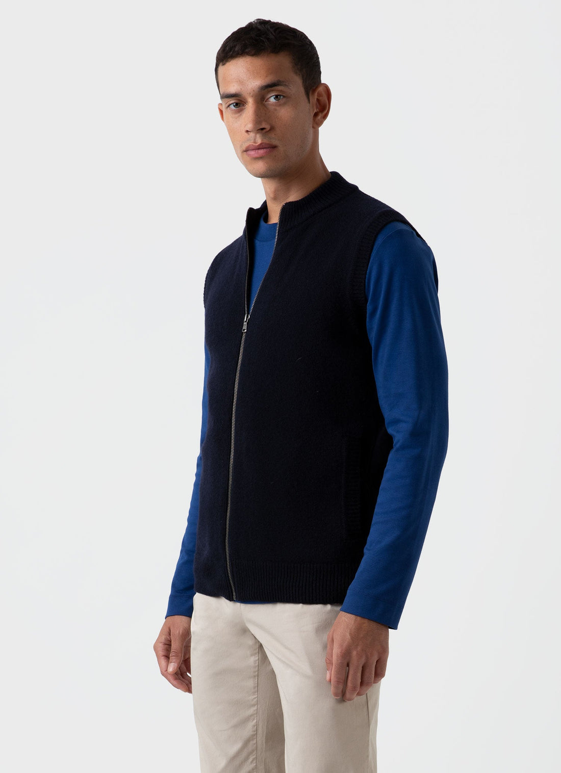 Men's Knitted Gilet in Navy