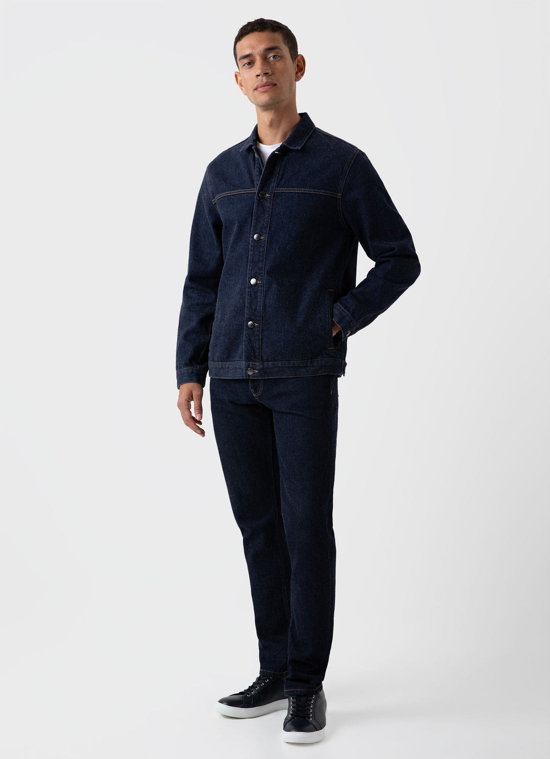 Men's Japanese Selvedge Denim Jacket in Denim Rinse Wash