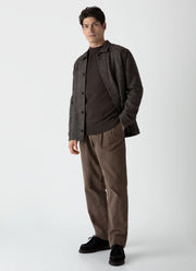 Men's British Wool Twin Pocket Jacket in Brown Herringbone