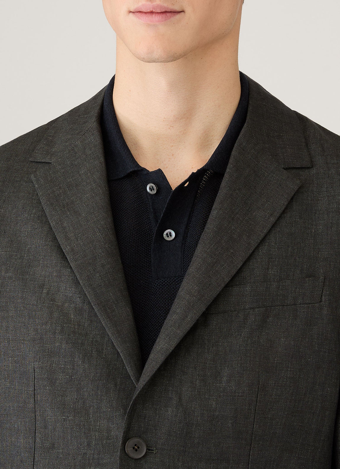 Men's Linen Blazer in Forest
