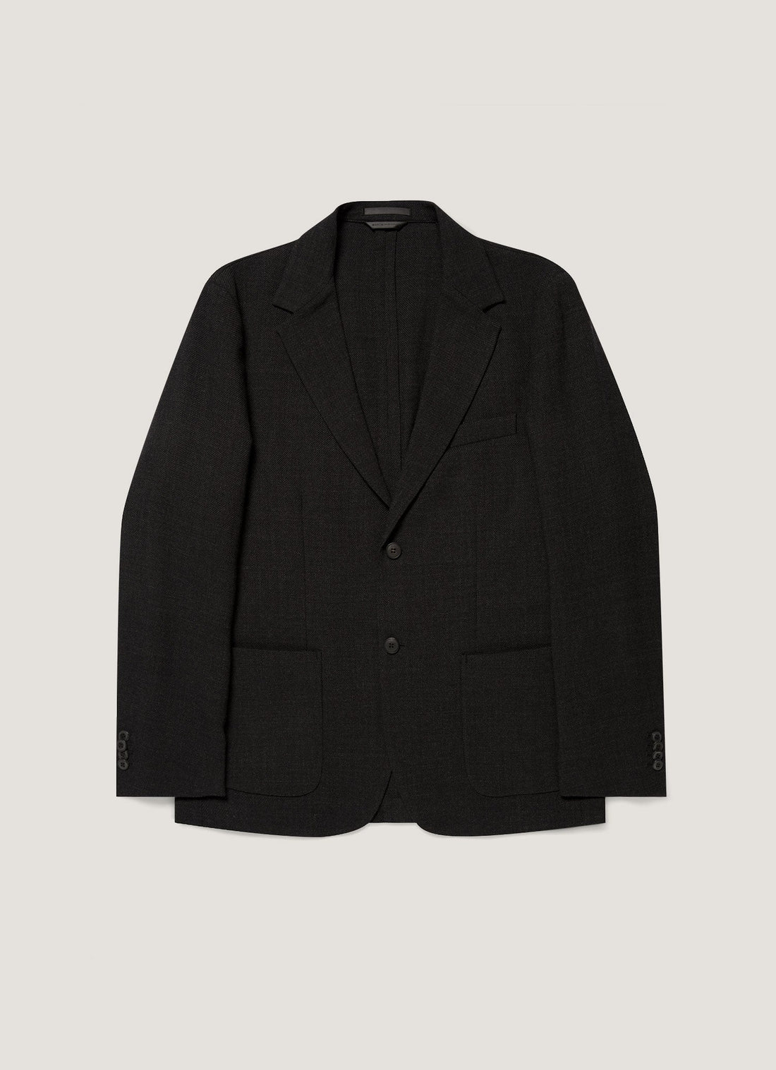 Men's Textured Wool Blazer in Dark Charcoal Melange