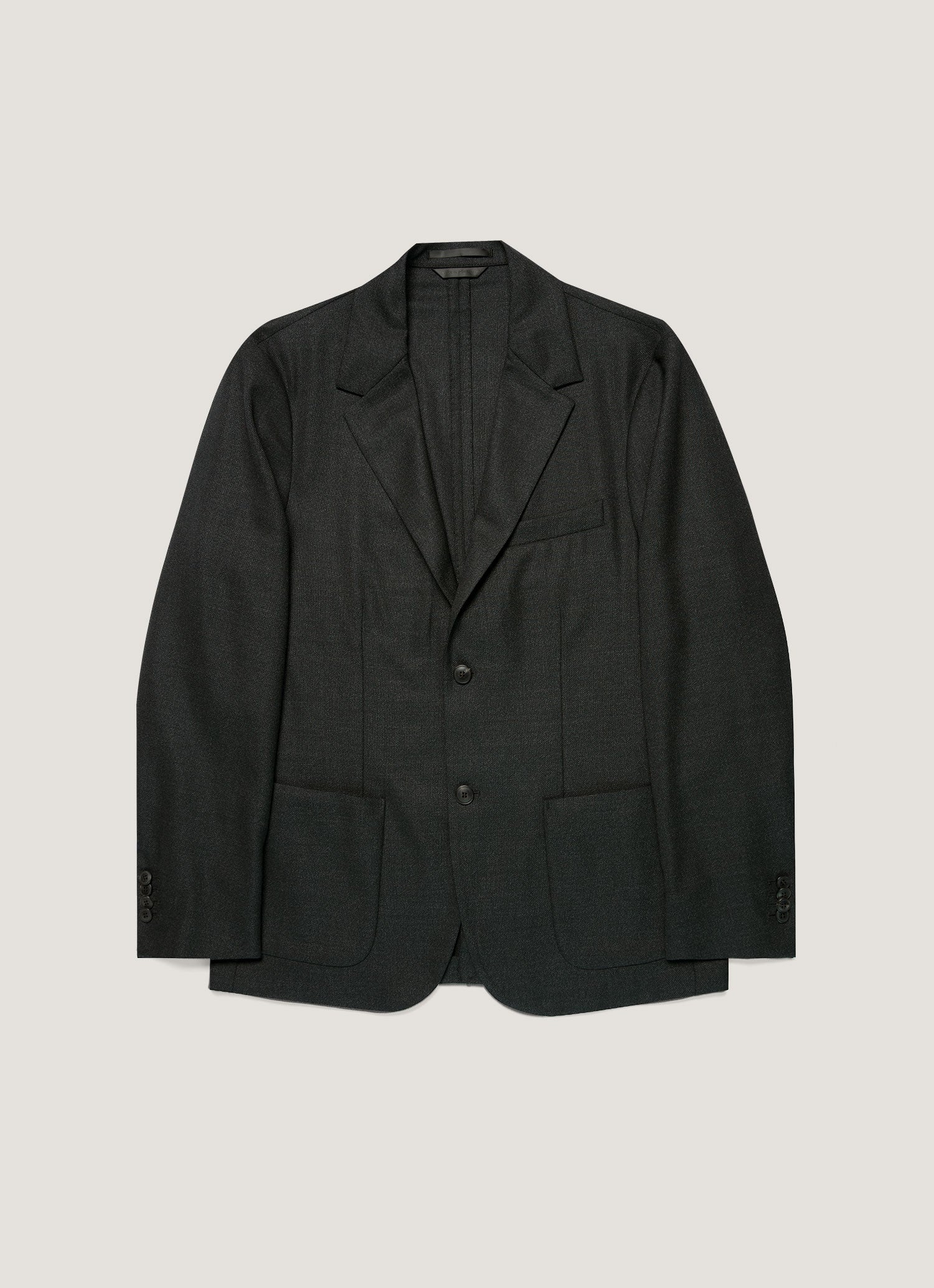 Men's Lightweight Travel Wool Blazer in Dark Charcoal Melange