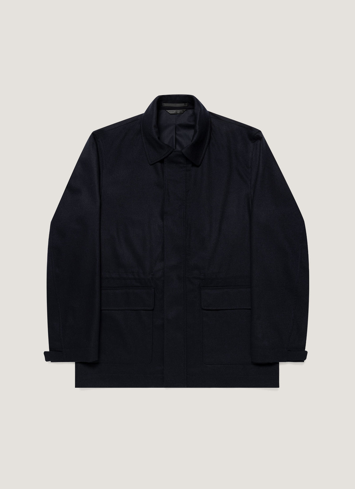 Men's Wool Cashmere Flannel Field Jacket in Navy