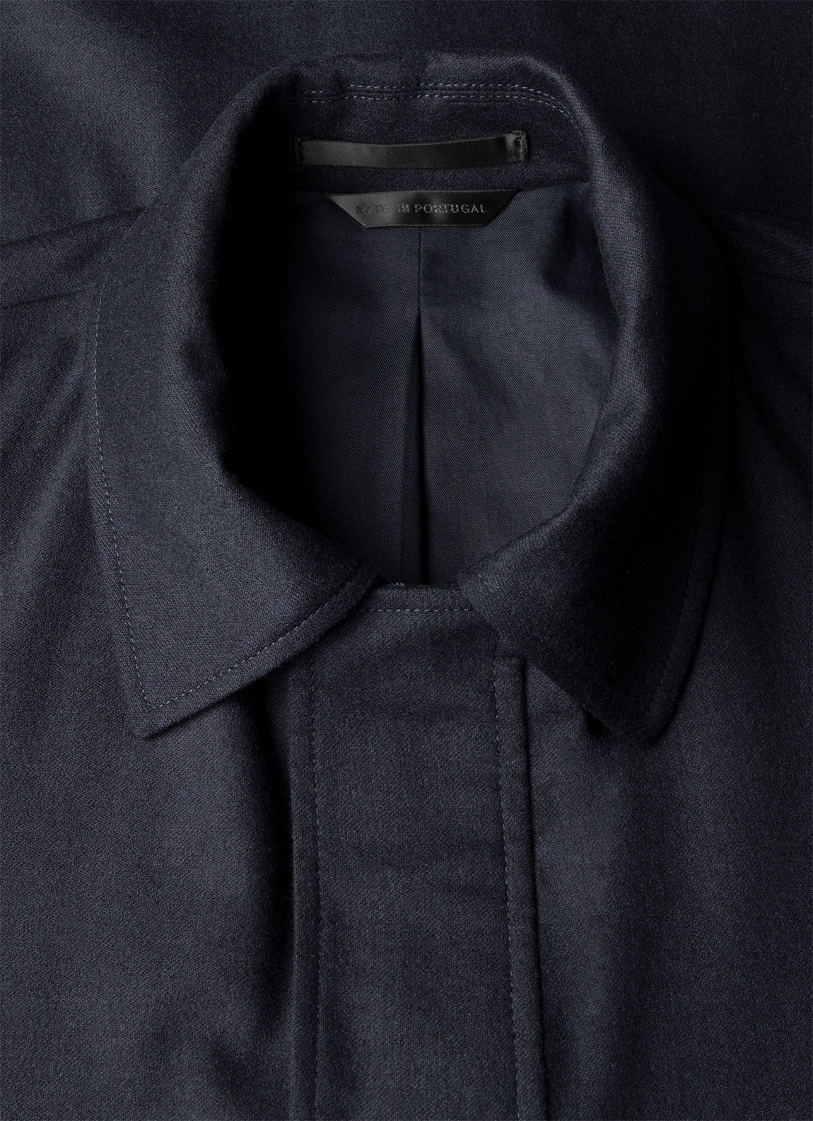 Men's Wool Cashmere Flannel Field Jacket in Navy