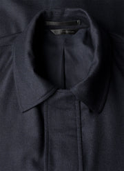 Men's Wool Cashmere Flannel Field Jacket in Navy