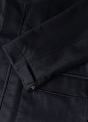 Men's Wool Cashmere Flannel Field Jacket in Navy