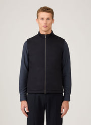 Men's Wool Cashmere Gilet in Navy