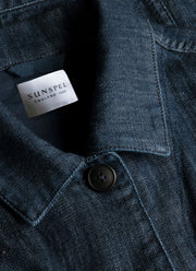 Men's Japanese Denim Jacket in Rinse Wash Denim