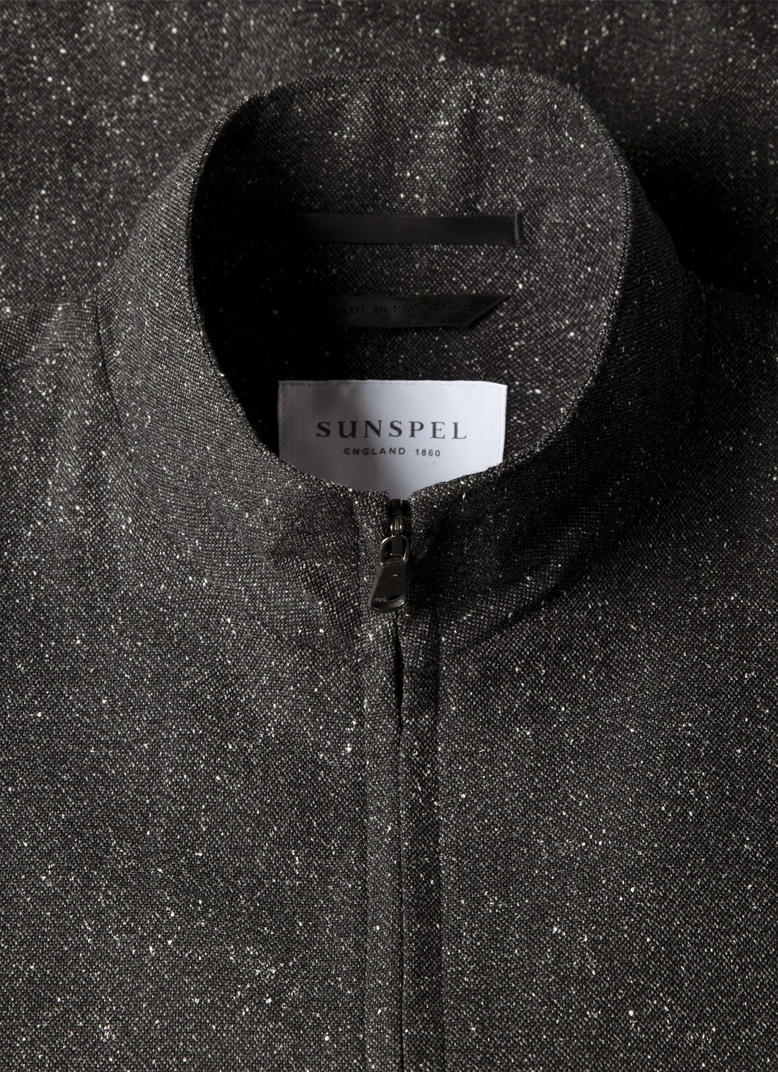 Men's Donegal Tweed Zip Jacket in Anthracite Melange