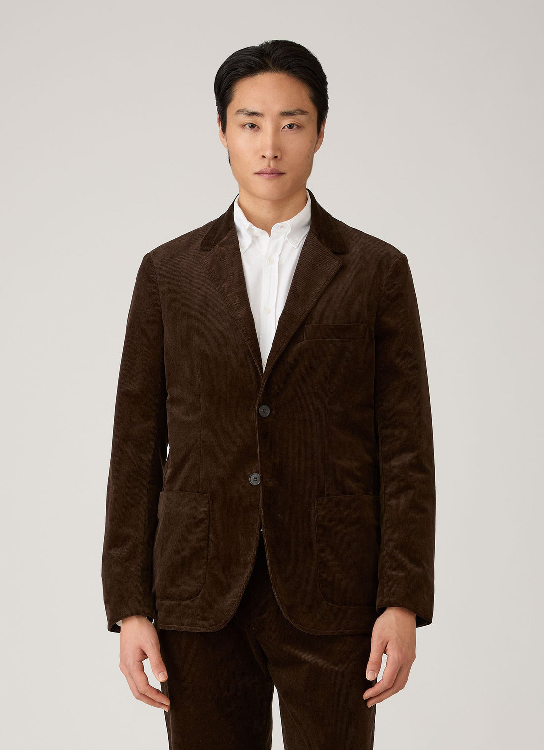 Men's Corduroy Blazer in Dark Chocolate