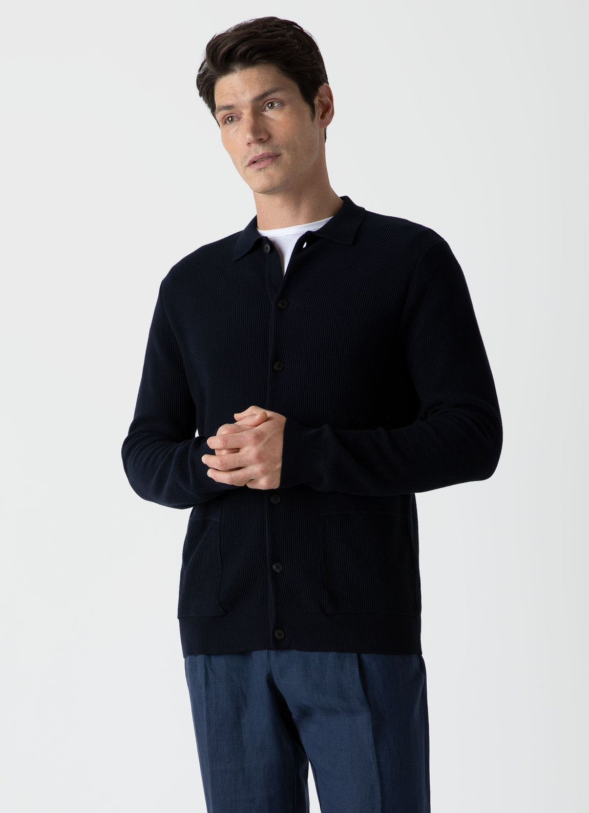 Men's Knitted Jacket in Navy