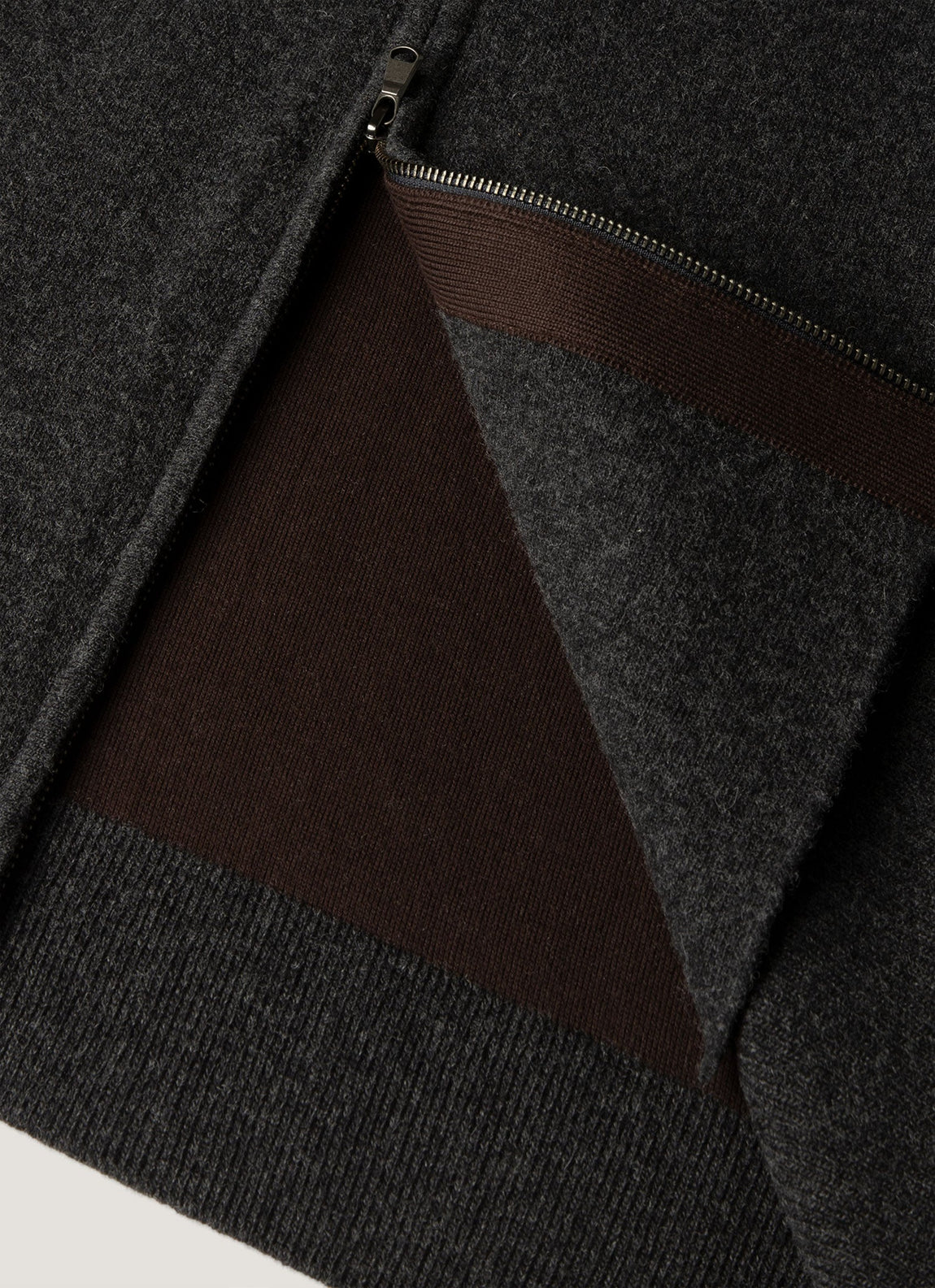 Men's Merino Cotton Double Faced Gilet in Dark Charcoal Melange