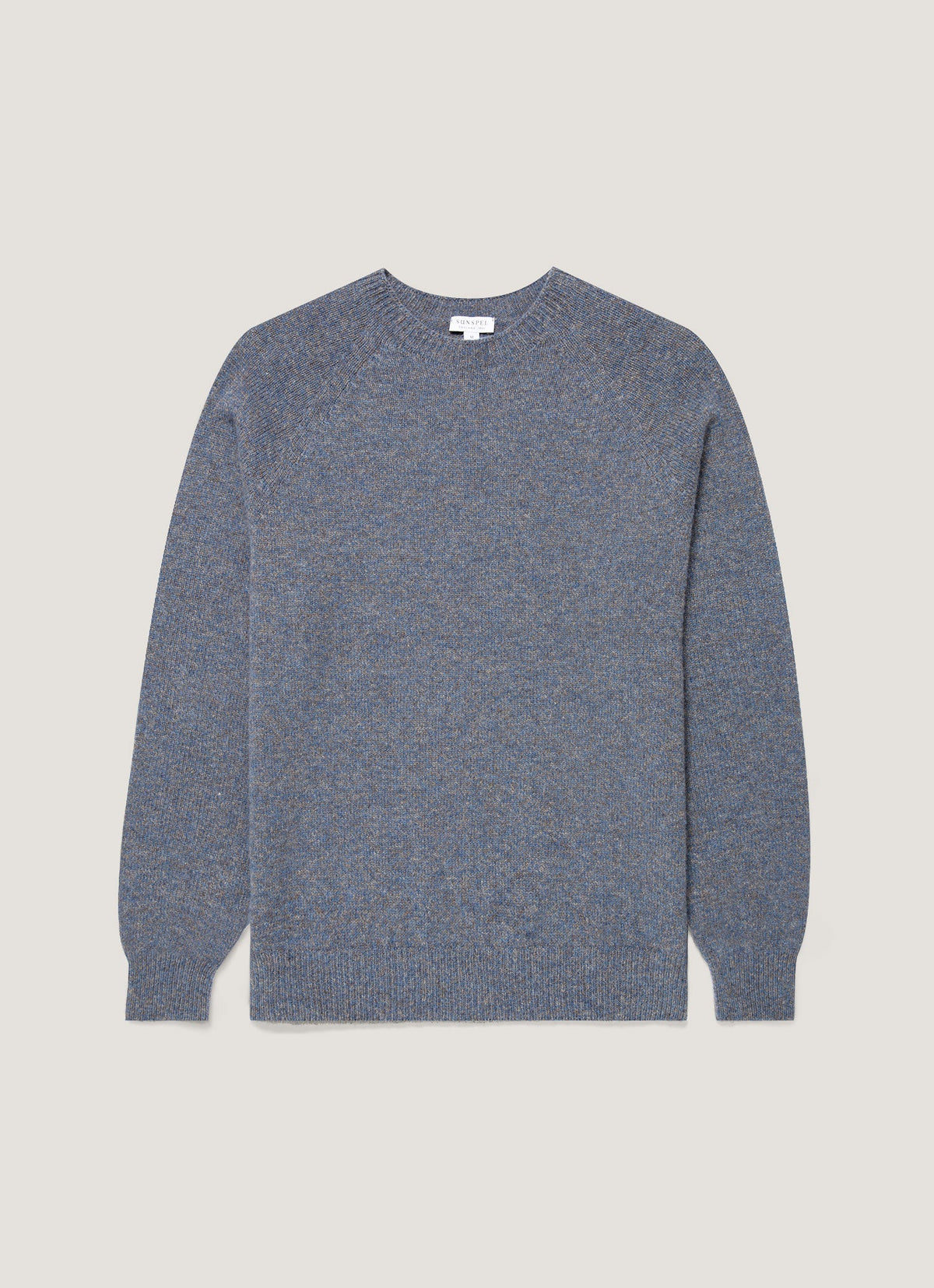 Men's Lambswool Crew Neck Jumper in Denim Twist