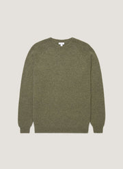 Men's Lambswool Crew Neck Jumper in Sea Moss