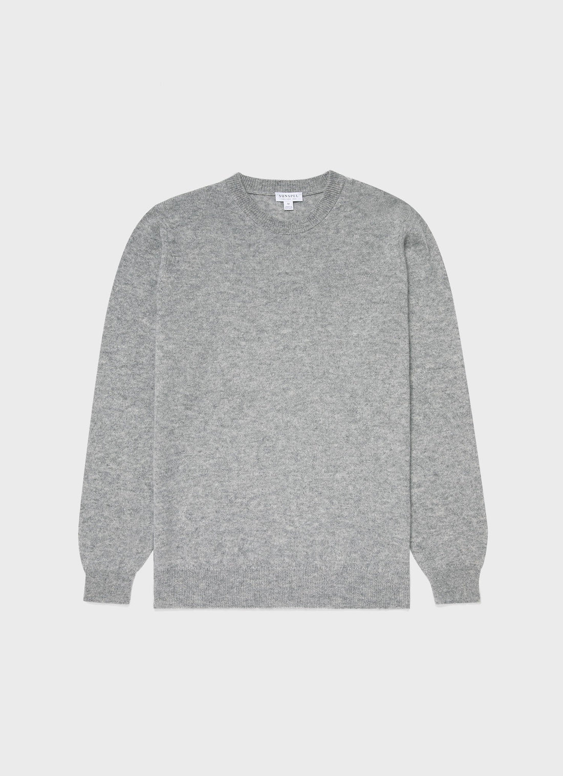 Men's Cashmere Crew Neck Jumper in Grey Melange