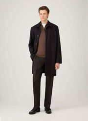 Men's Extra-Fine Merino Zip Neck in Bark