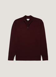 Men's Extra-Fine Merino Zip Neck in Bakelite