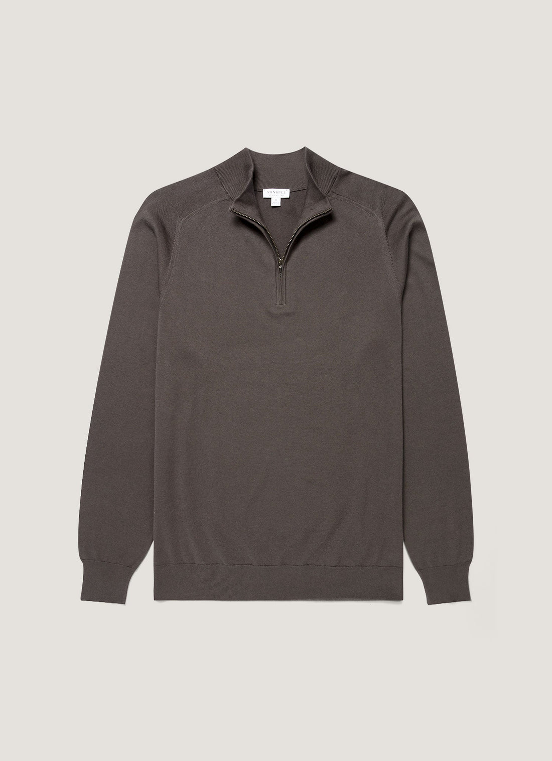 Men's Sea Island Cashmere Half Zip in Anthracite