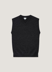 Men's Lambswool Vest in Charcoal Melange