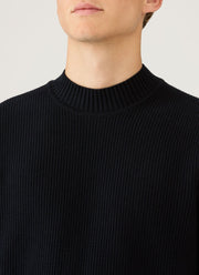 Men's Cotton Crew Neck Jumper in Navy