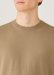 Men's Lightweight Cotton Jumper in Dark Stone