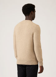 Men's Baby Cashmere Jumper in Oatmeal Melange