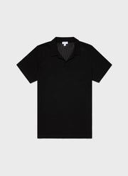 Men's Linear Mesh Polo Shirt in Black
