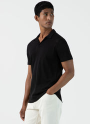 Men's Linear Mesh Polo Shirt in Black