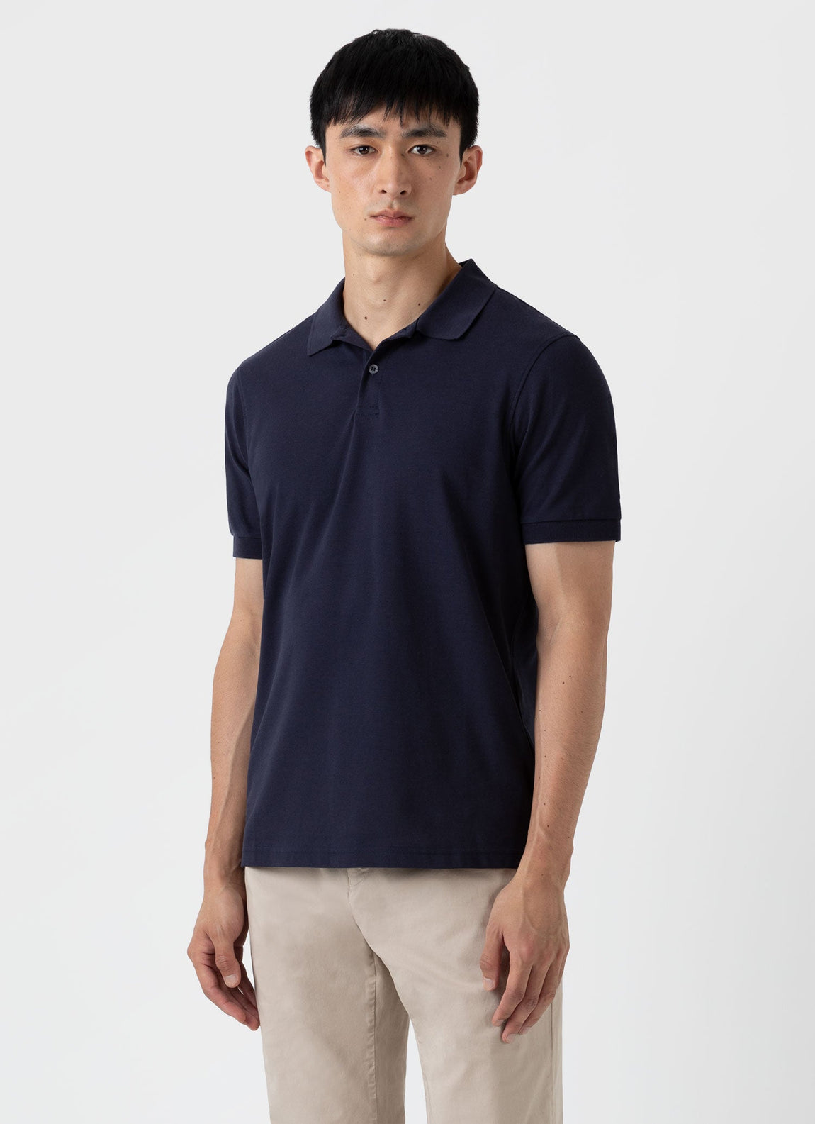 Men's Piqué Polo Shirt in Navy