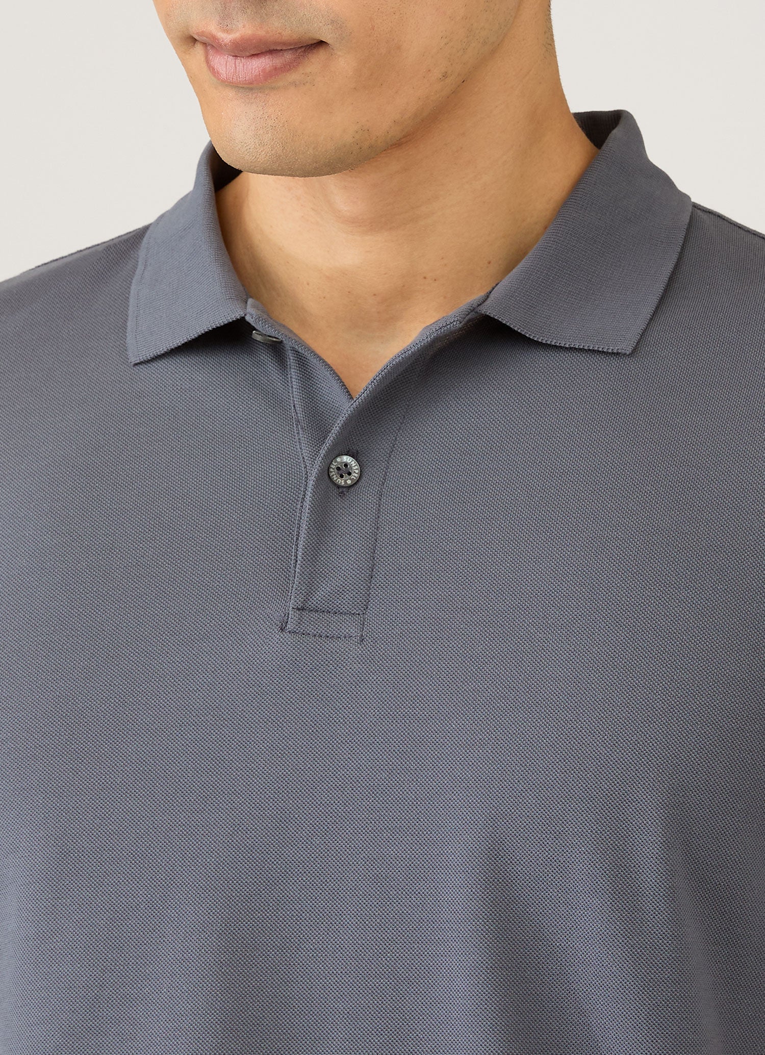 Men's Piqué Polo Shirt in Slate Blue