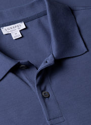Men's Piqué Polo Shirt in Soft Denim