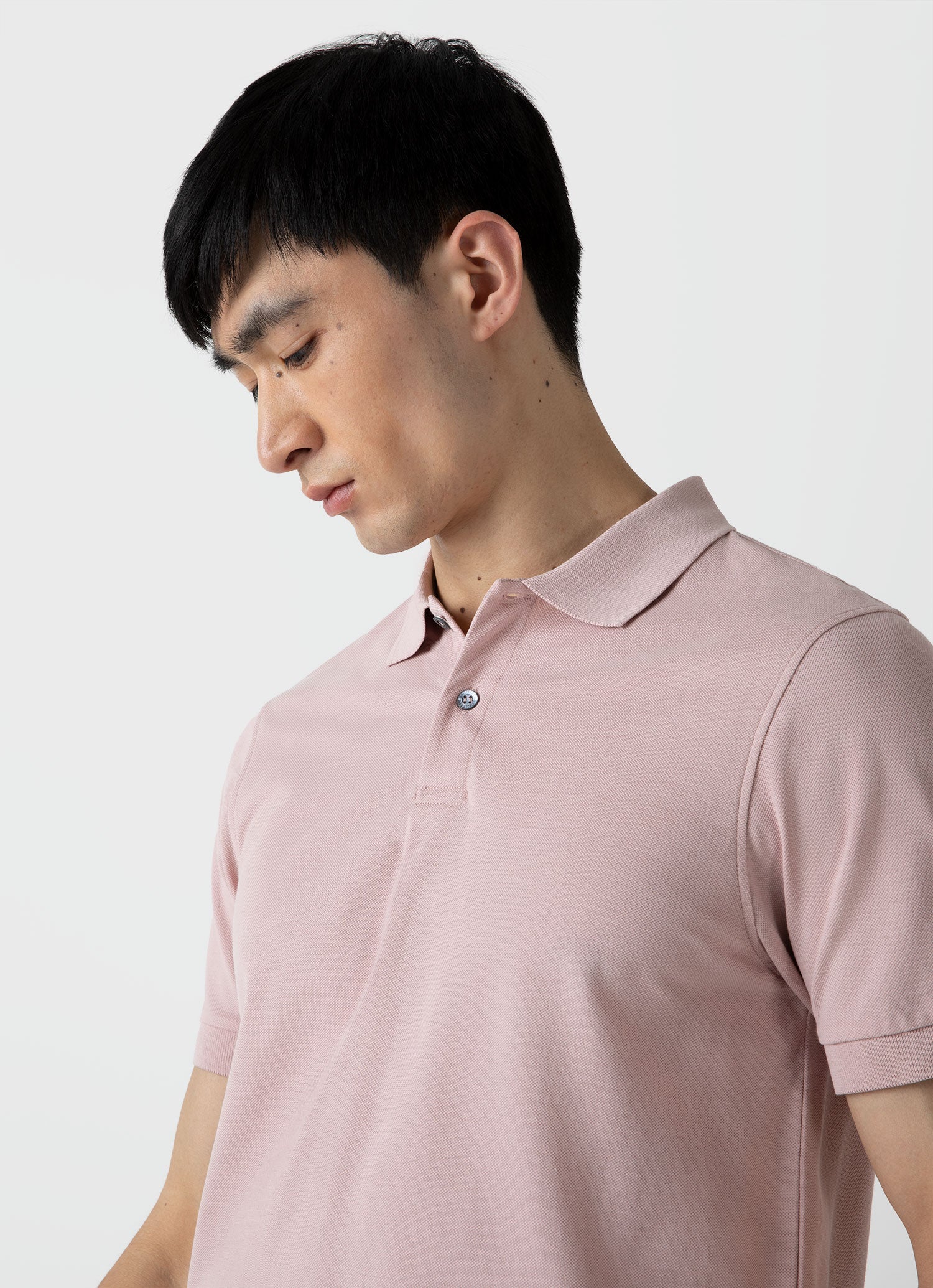 Men's Piqué Polo Shirt in Shell Pink