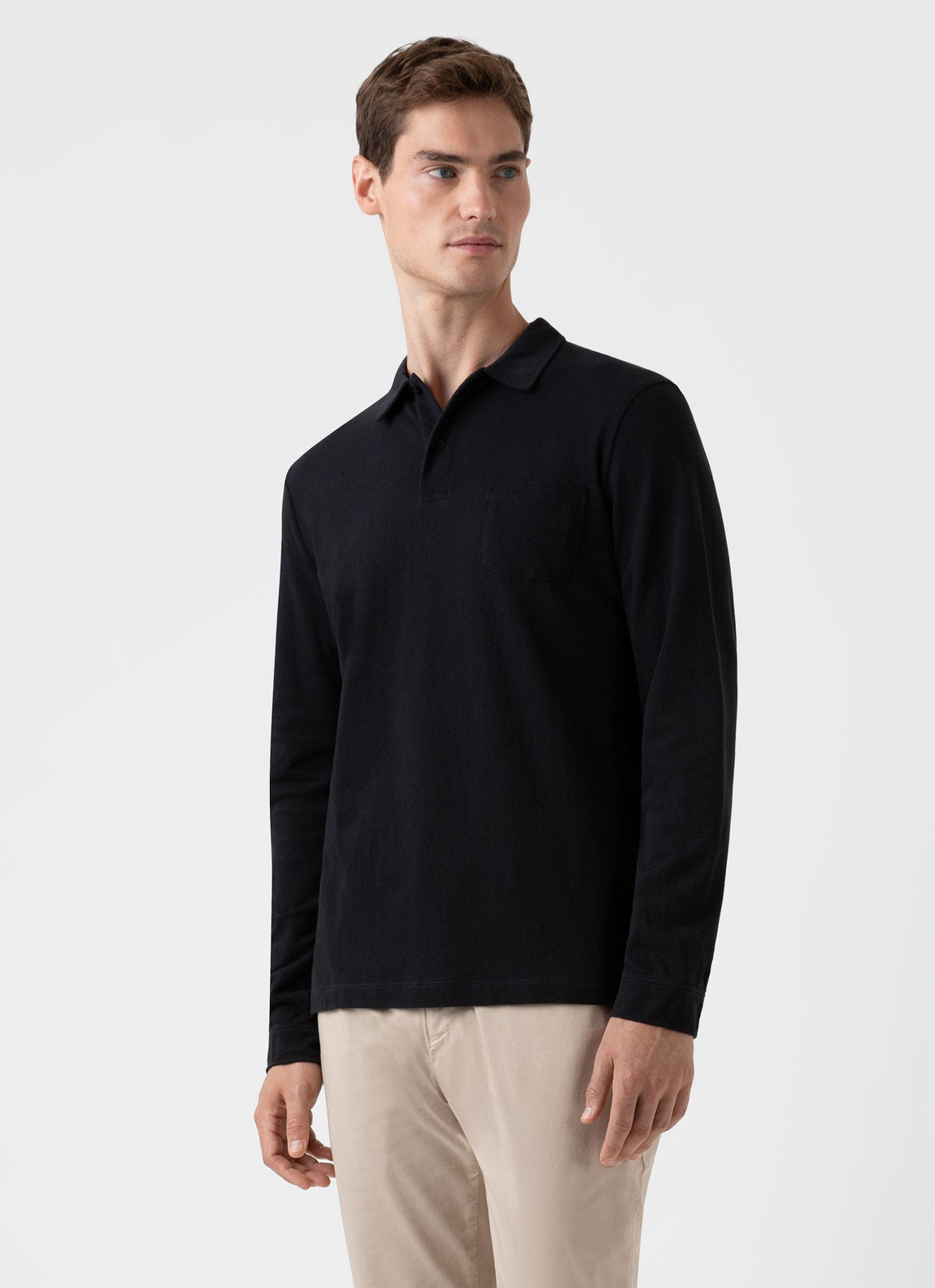 Polo NOIR homme fondateur - Manches longues