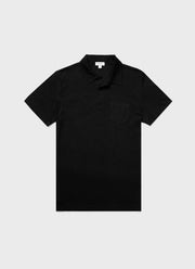 Men's Sea Island Cotton Riviera Polo Shirt in Black