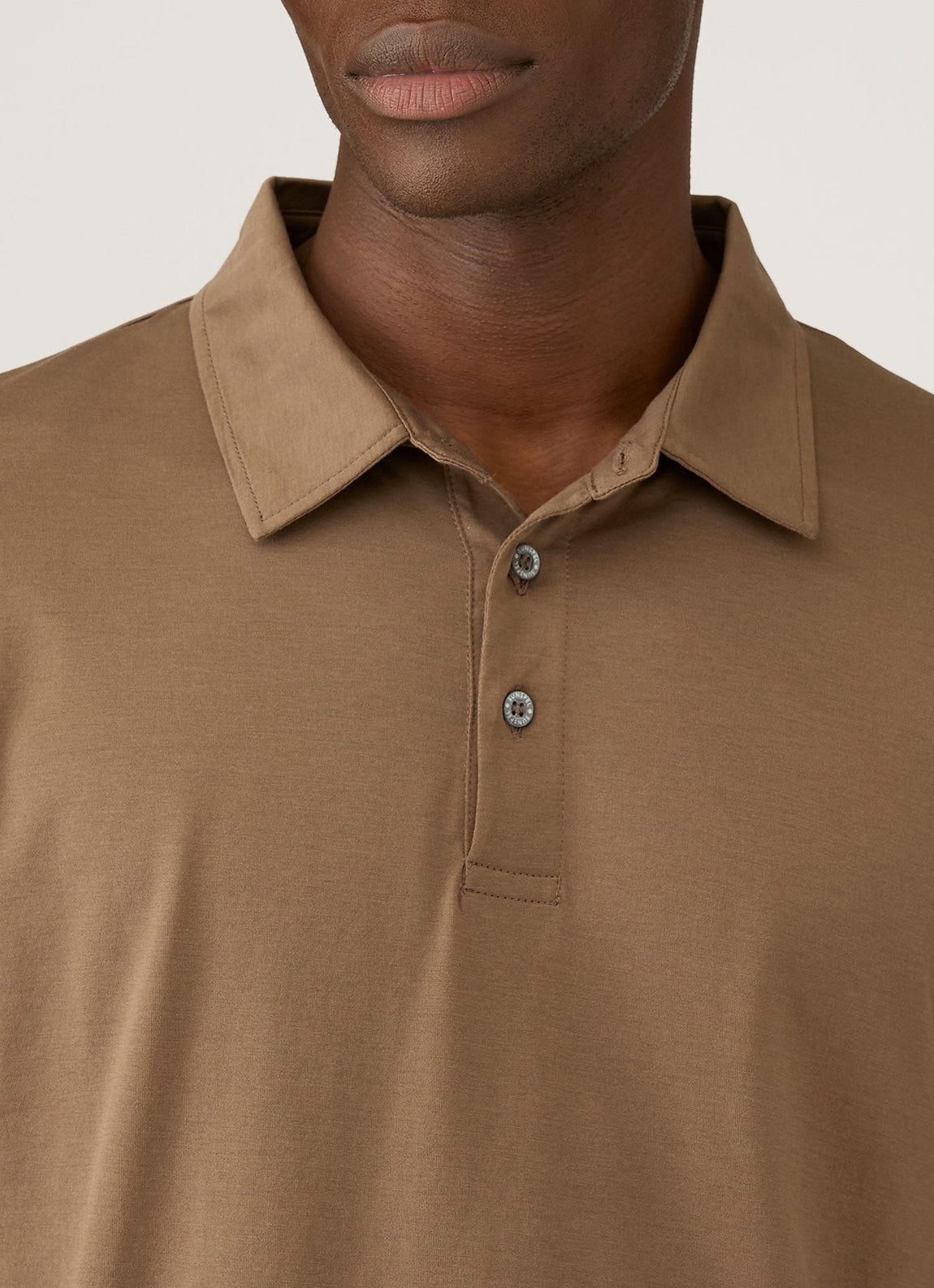 Men's Long Sleeve Classic Jersey Polo Shirt in Dark Cedar