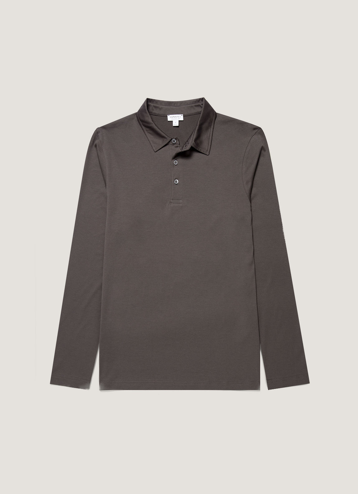 Men's Long Sleeve Classic Jersey Polo Shirt in Anthracite