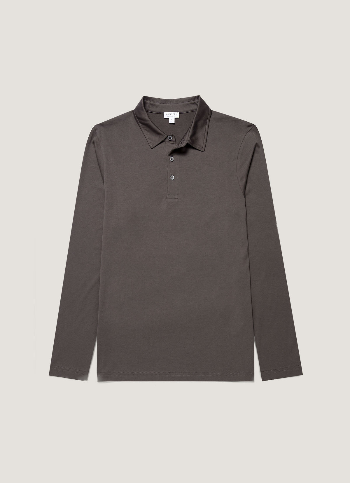 Men's Long Sleeve Classic Jersey Polo Shirt in Anthracite