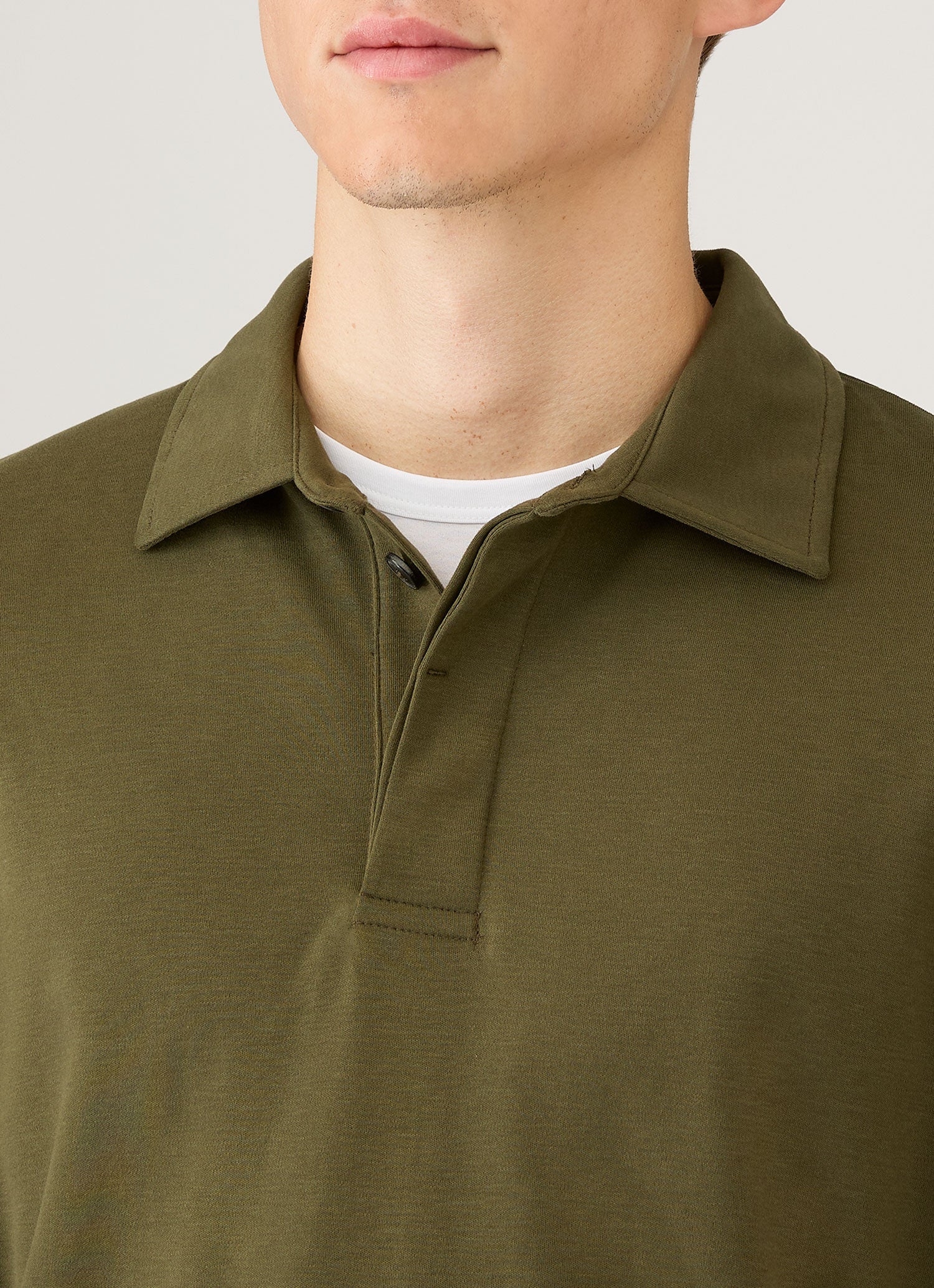 Men's Heavyweight Rugby Polo Shirt in Deep Olive
