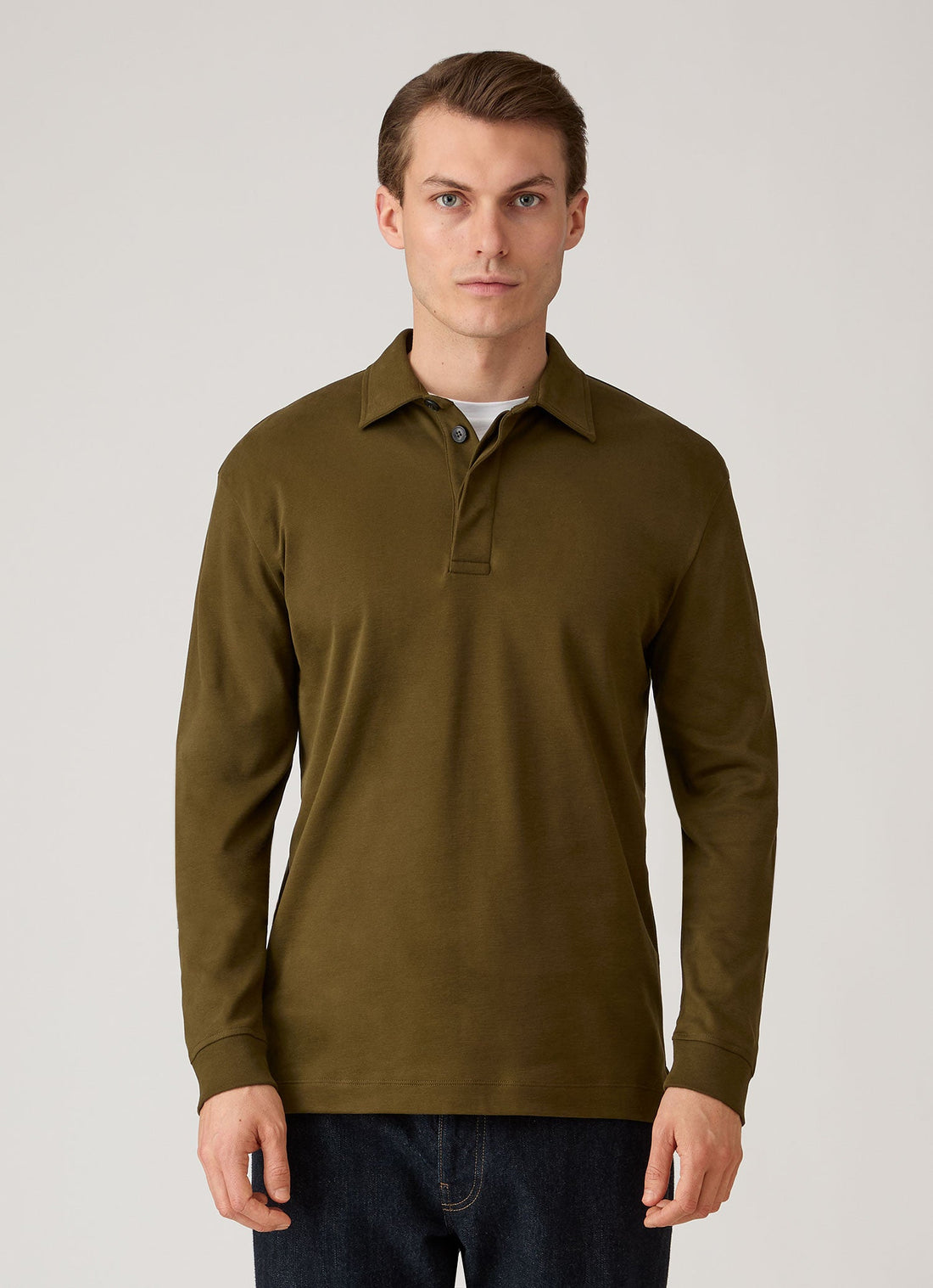 Men's Heavyweight Rugby Polo Shirt in Loden Green
