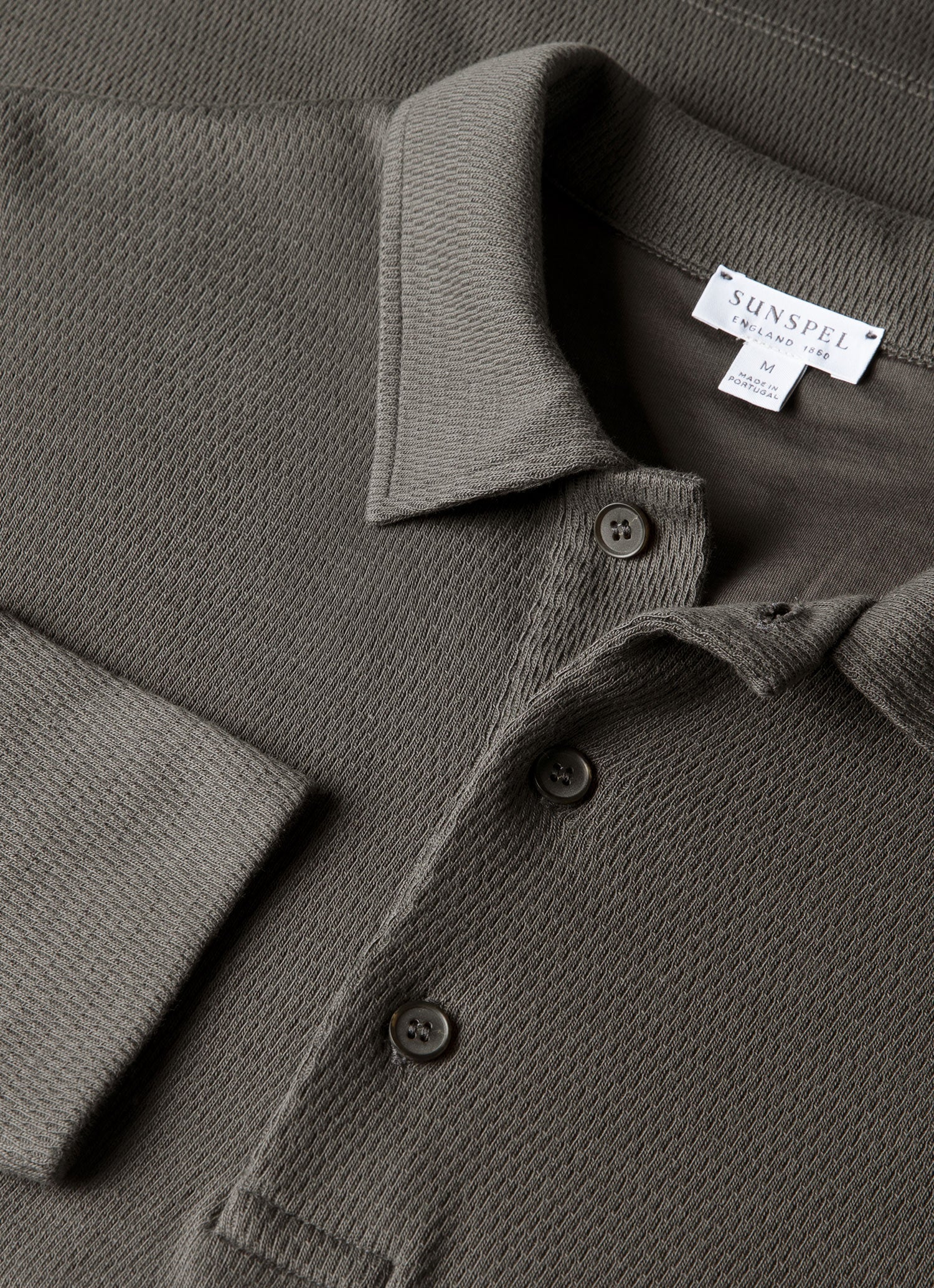 Men's Long Sleeve Cellulock Polo Shirt in Charcoal