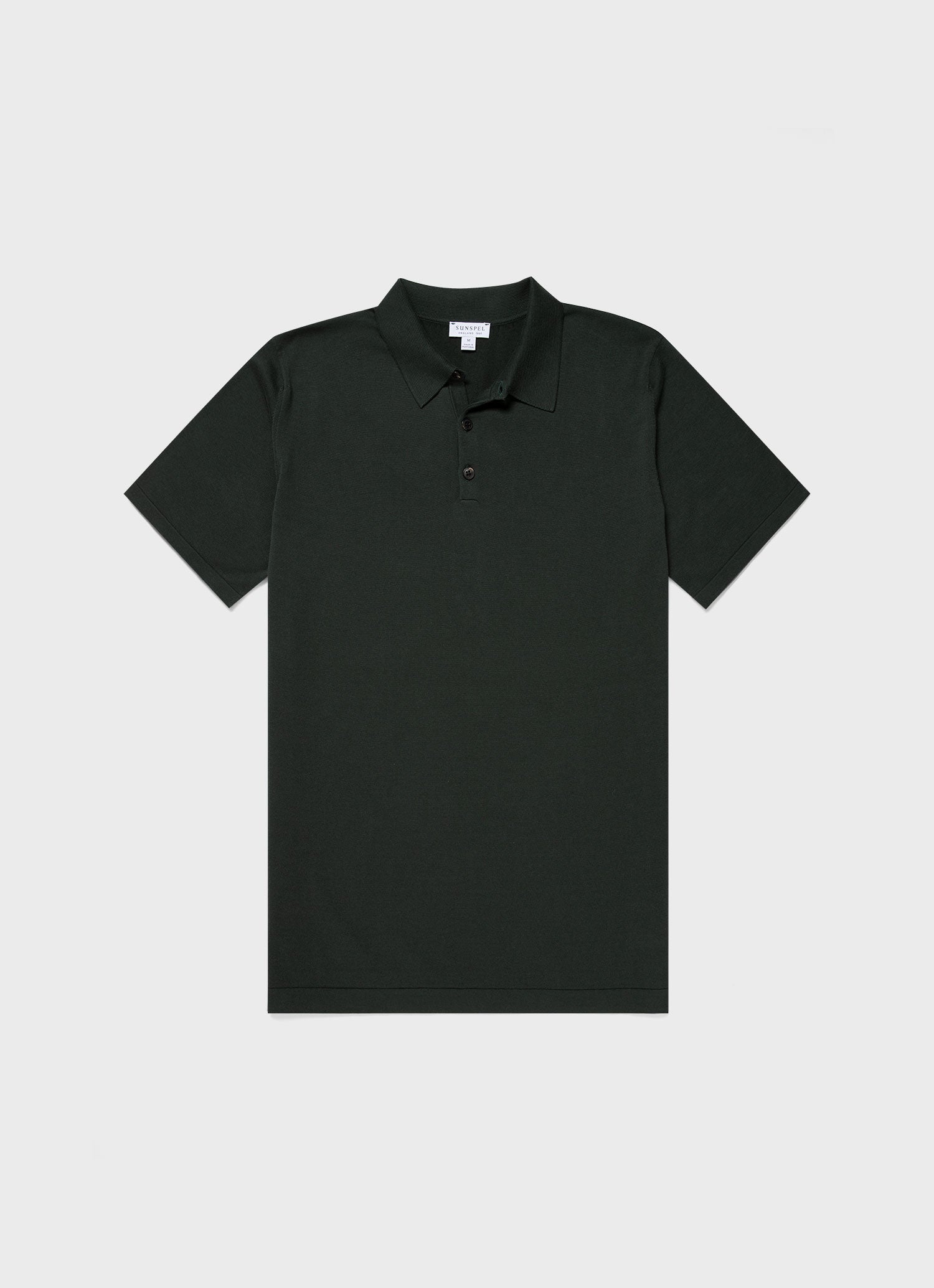 Men's Sea Island Cotton Polo Shirt in Seaweed