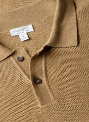 Men's Silk Linen Honeycomb Polo in Hazelwood